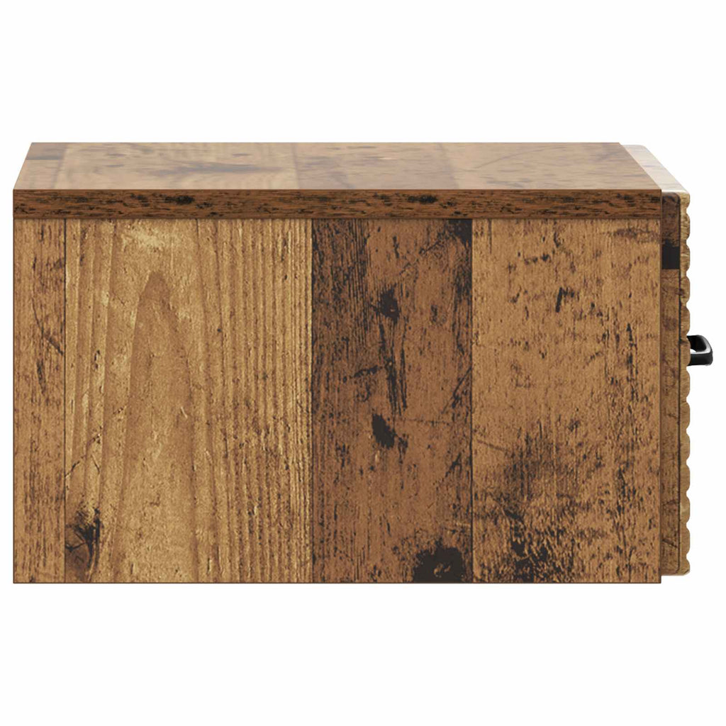 Wandmontierter Nachttisch Altholz 34,5 x 33 x 20 cm