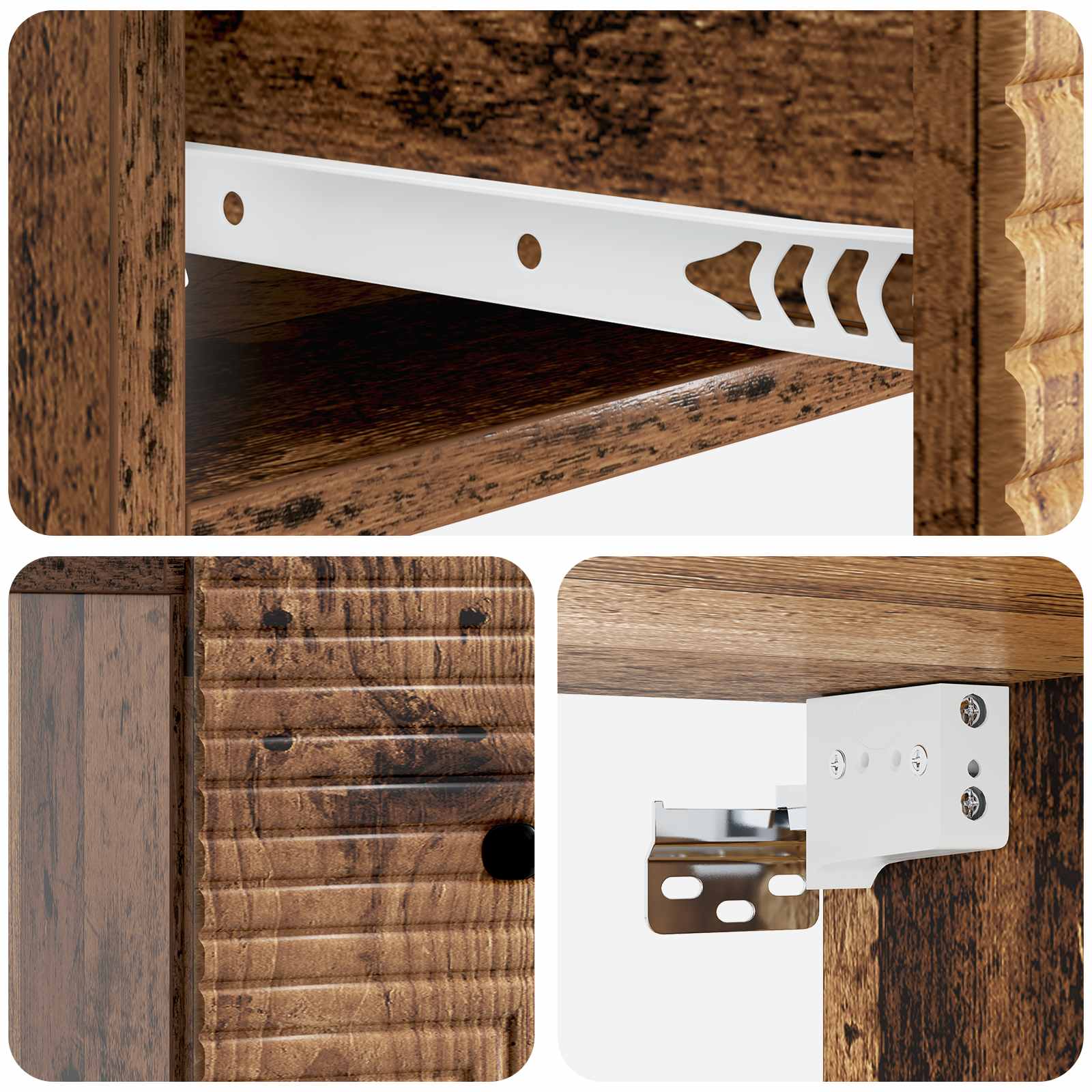 Wandmontierter Nachttisch 2 pcs Altholz 34,5 x 33 x 20 cm