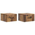 Wandmontierter Nachttisch 2 pcs Altholz 34,5 x 33 x 20 cm