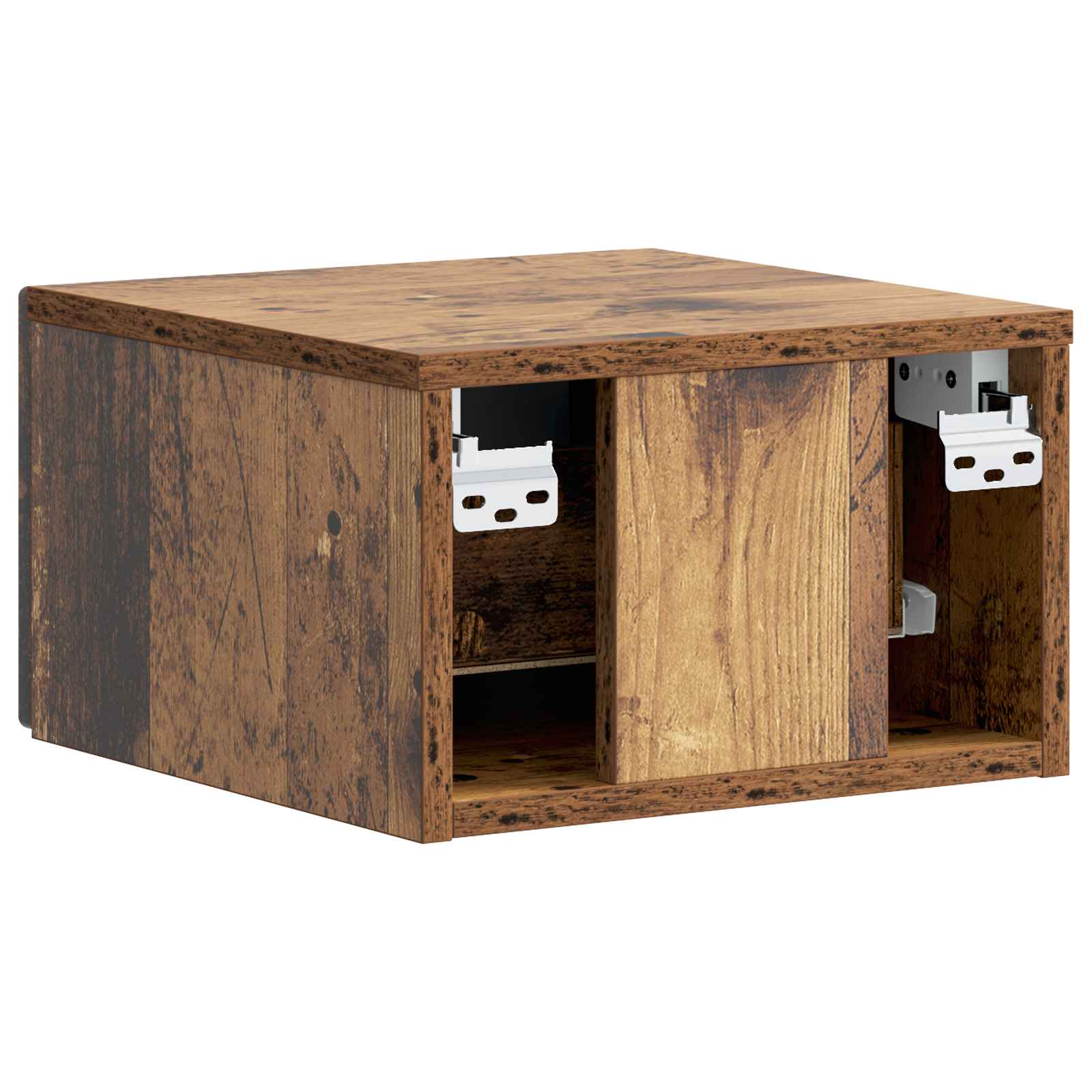 Wandmontierter Nachttisch 2 pcs Altholz 34,5 x 33 x 20 cm