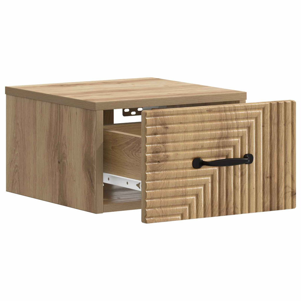 Wandmontierter Nachttisch Artisan-Eiche 34,5 x 33 x 20 cm