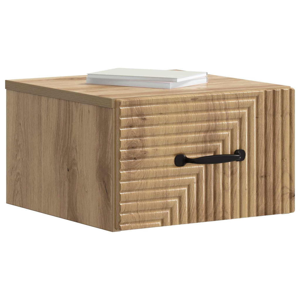 Wandmontierter Nachttisch Artisan-Eiche 34,5 x 33 x 20 cm