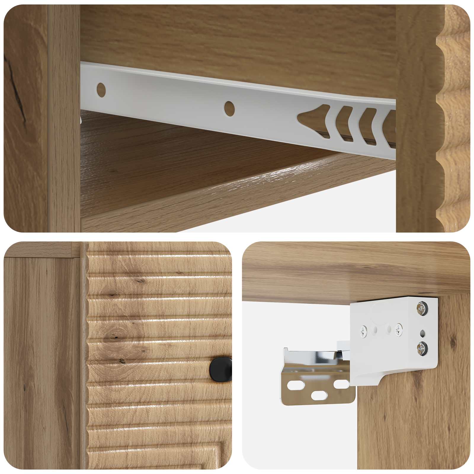 Wandmontierter Nachttisch 2 pcs Artisan-Eiche 34,5 x 33 x 20 cm