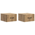Wandmontierter Nachttisch 2 pcs Artisan-Eiche 34,5 x 33 x 20 cm