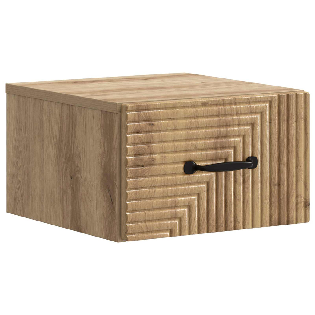 Wandmontierter Nachttisch 2 pcs Artisan-Eiche 34,5 x 33 x 20 cm