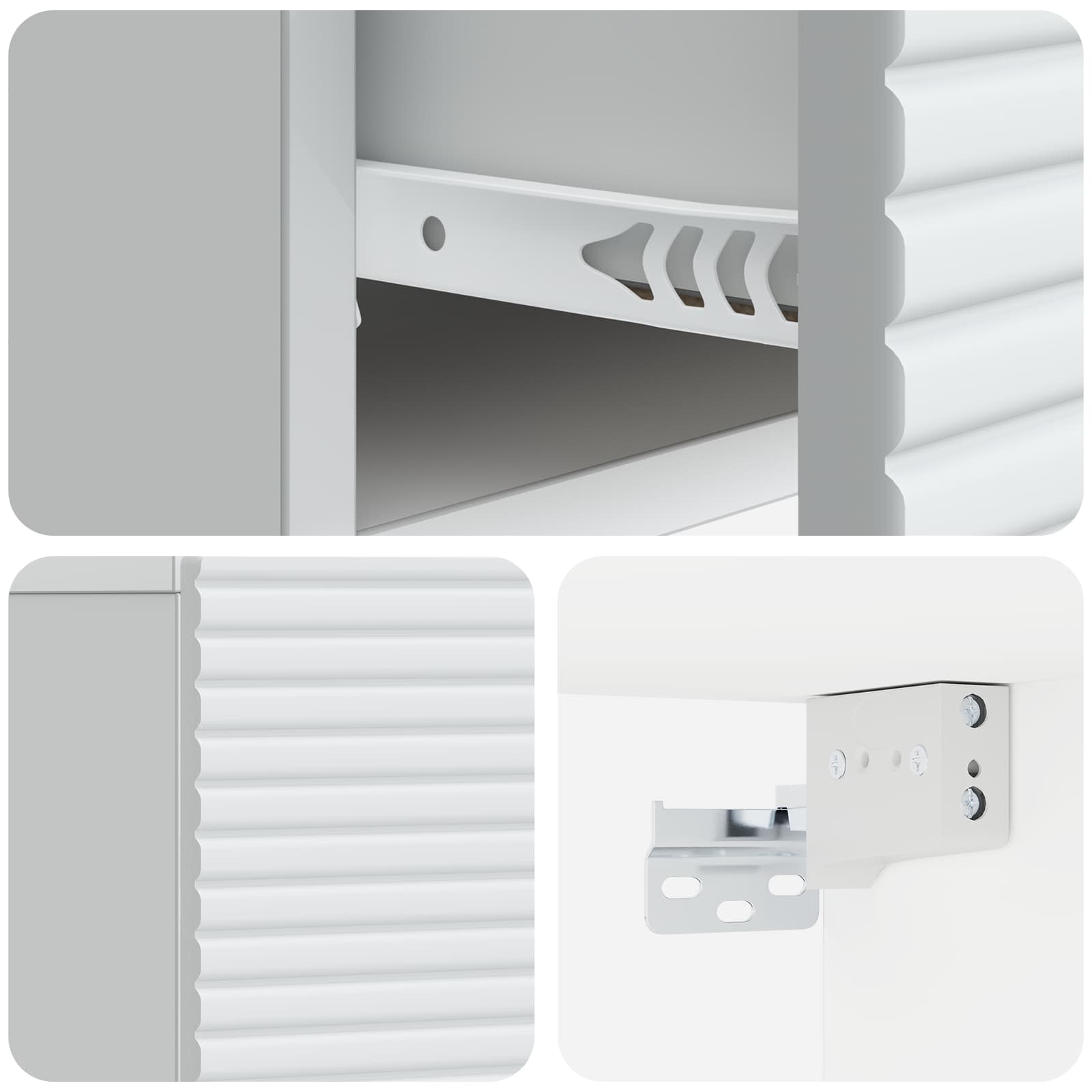 Wandmontierter Nachttisch 2 pcs Weiß 49 x 34,5 x 20 cm