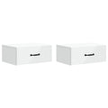 Wandmontierter Nachttisch 2 pcs Weiß 49 x 34,5 x 20 cm
