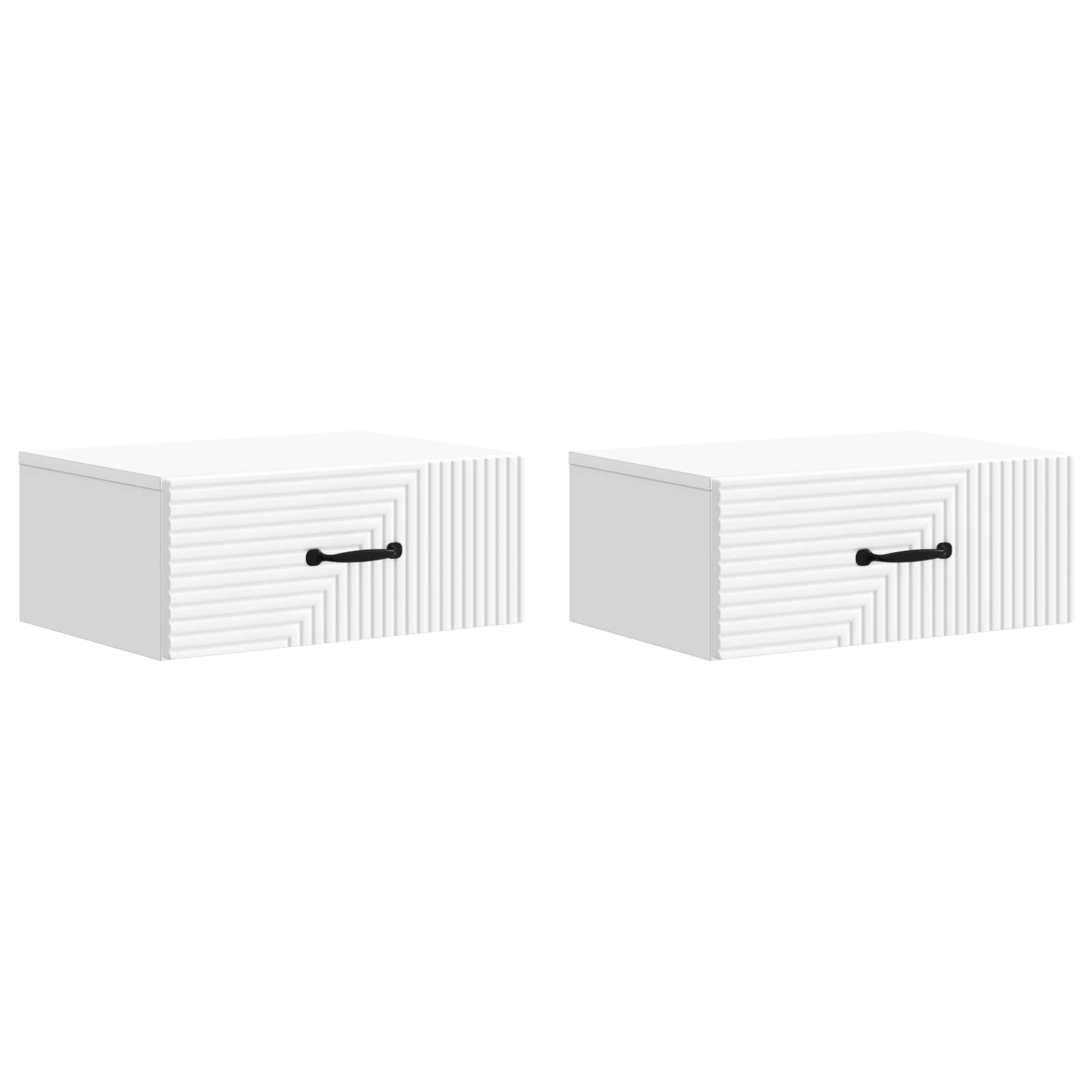 Wandmontierter Nachttisch 2 pcs Weiß 49 x 34,5 x 20 cm