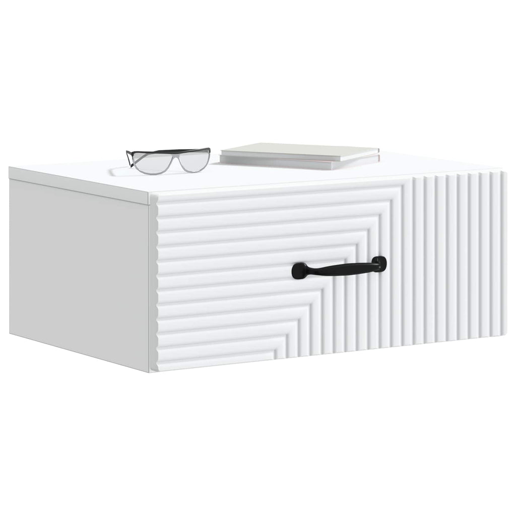 Wandmontierter Nachttisch 2 pcs Weiß 49 x 34,5 x 20 cm