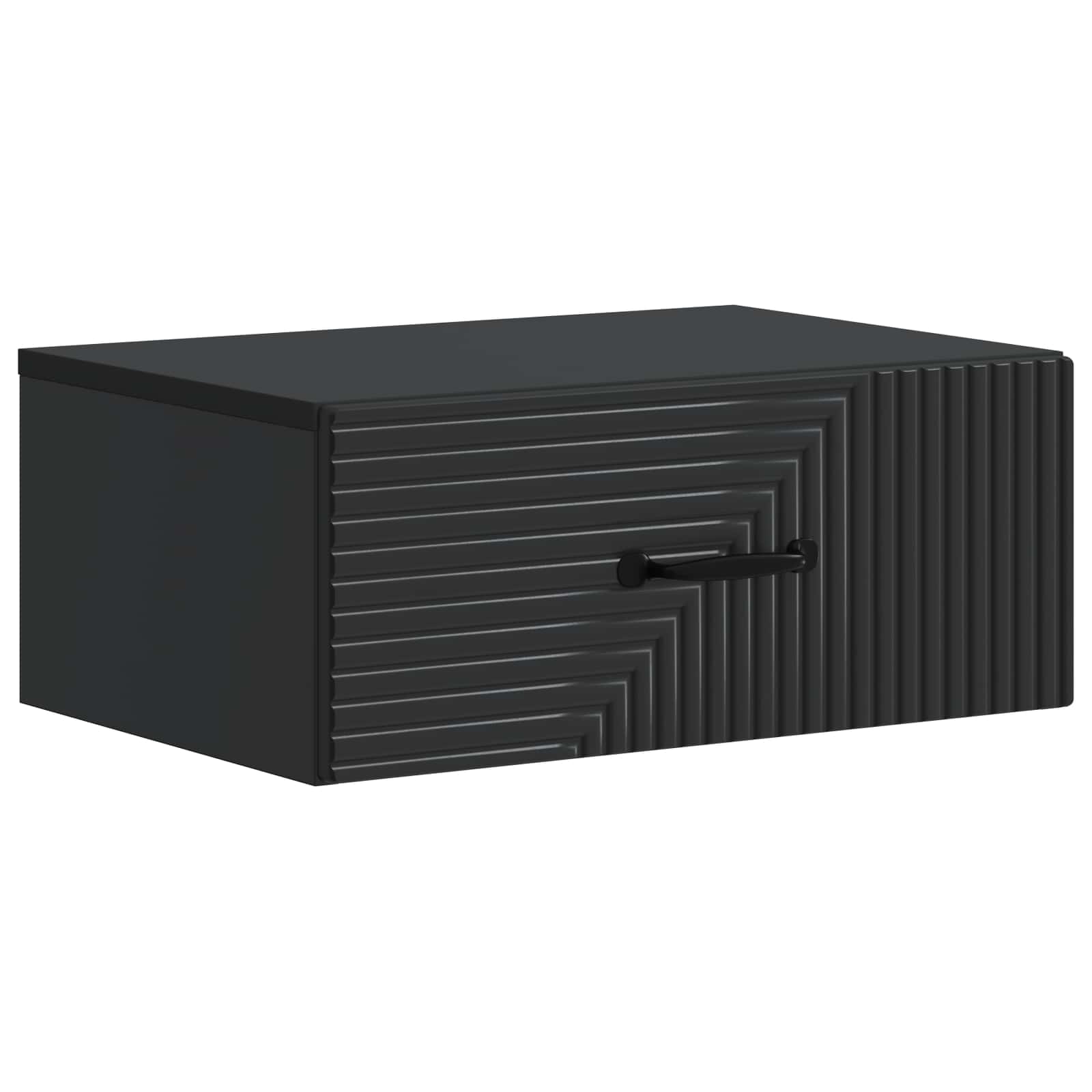 Wandmontierter Nachttisch Schwarz 49 x 34,5 x 20 cm
