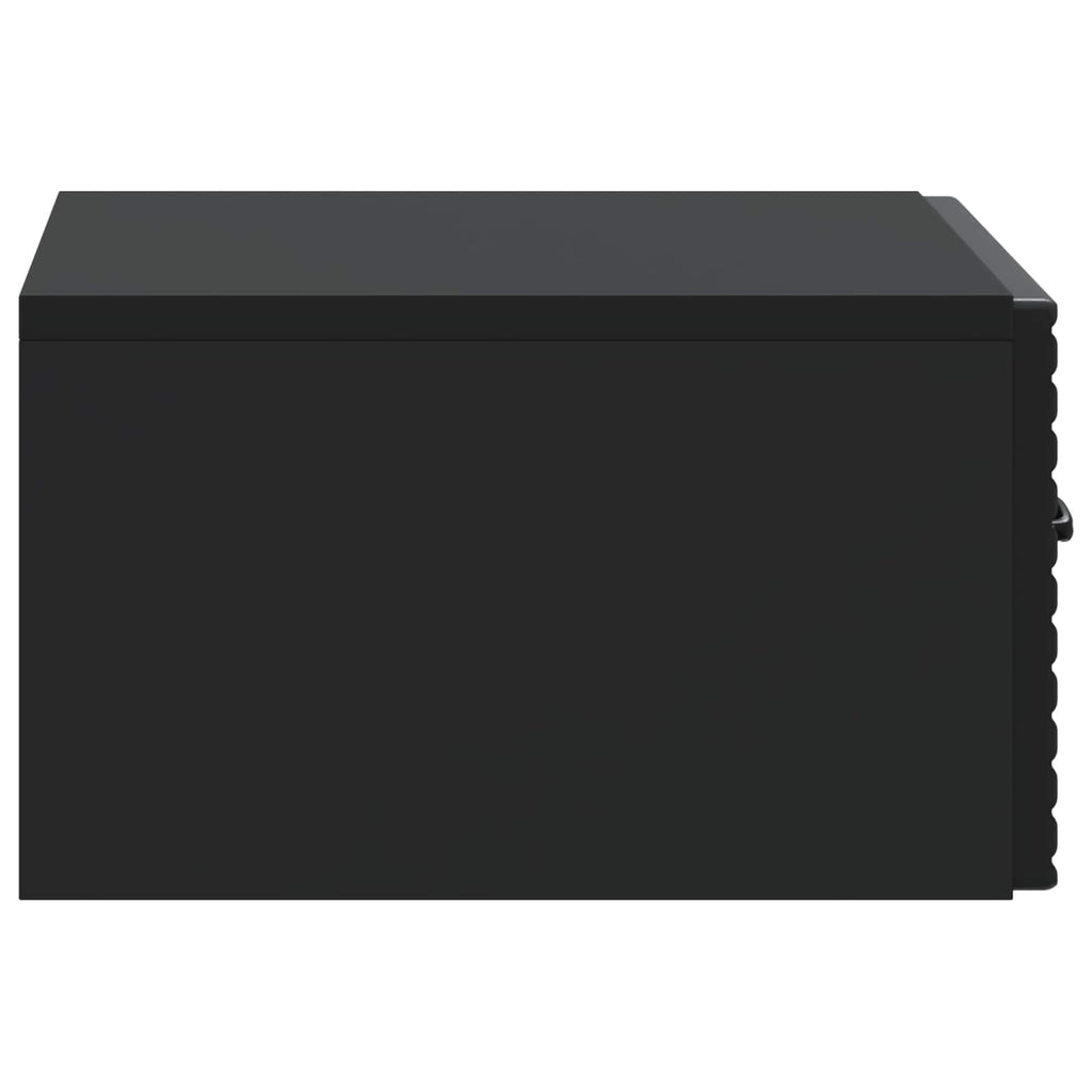 Wandmontierter Nachttisch Schwarz 49 x 34,5 x 20 cm