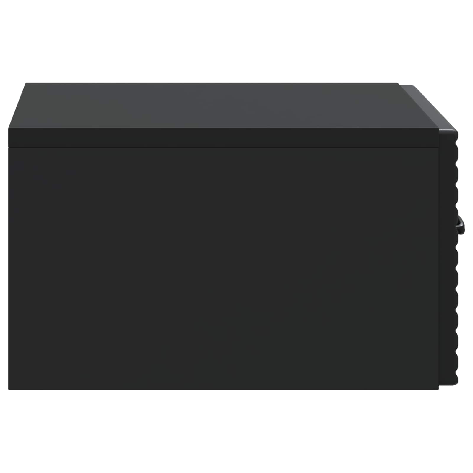Wandmontierter Nachttisch Schwarz 49 x 34,5 x 20 cm
