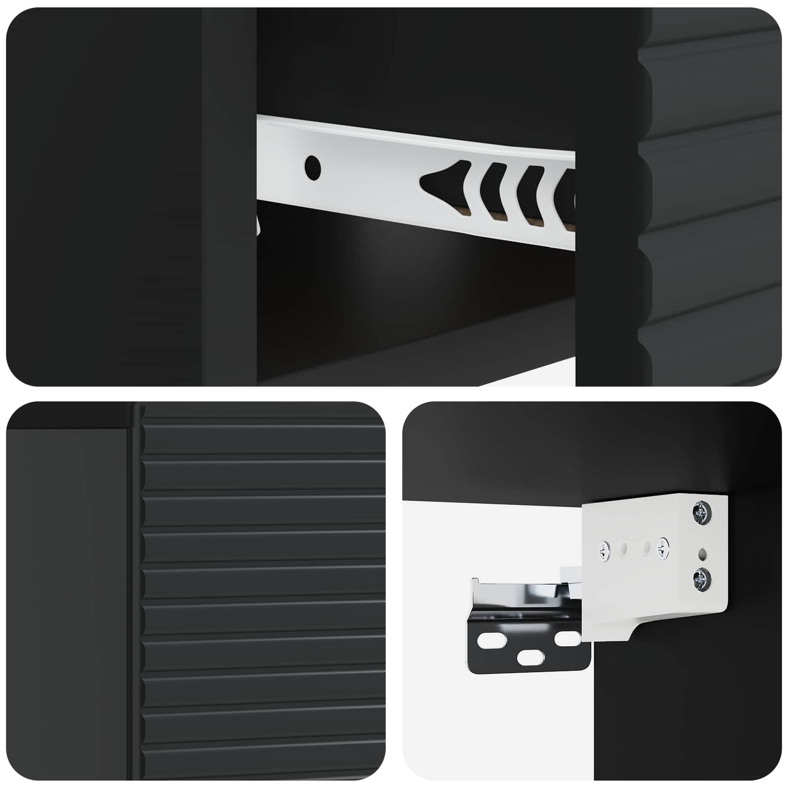 Wandmontierter Nachttisch 2 pcs Schwarz 49 x 34,5 x 20 cm
