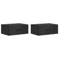 Wandmontierter Nachttisch 2 pcs Schwarz 49 x 34,5 x 20 cm