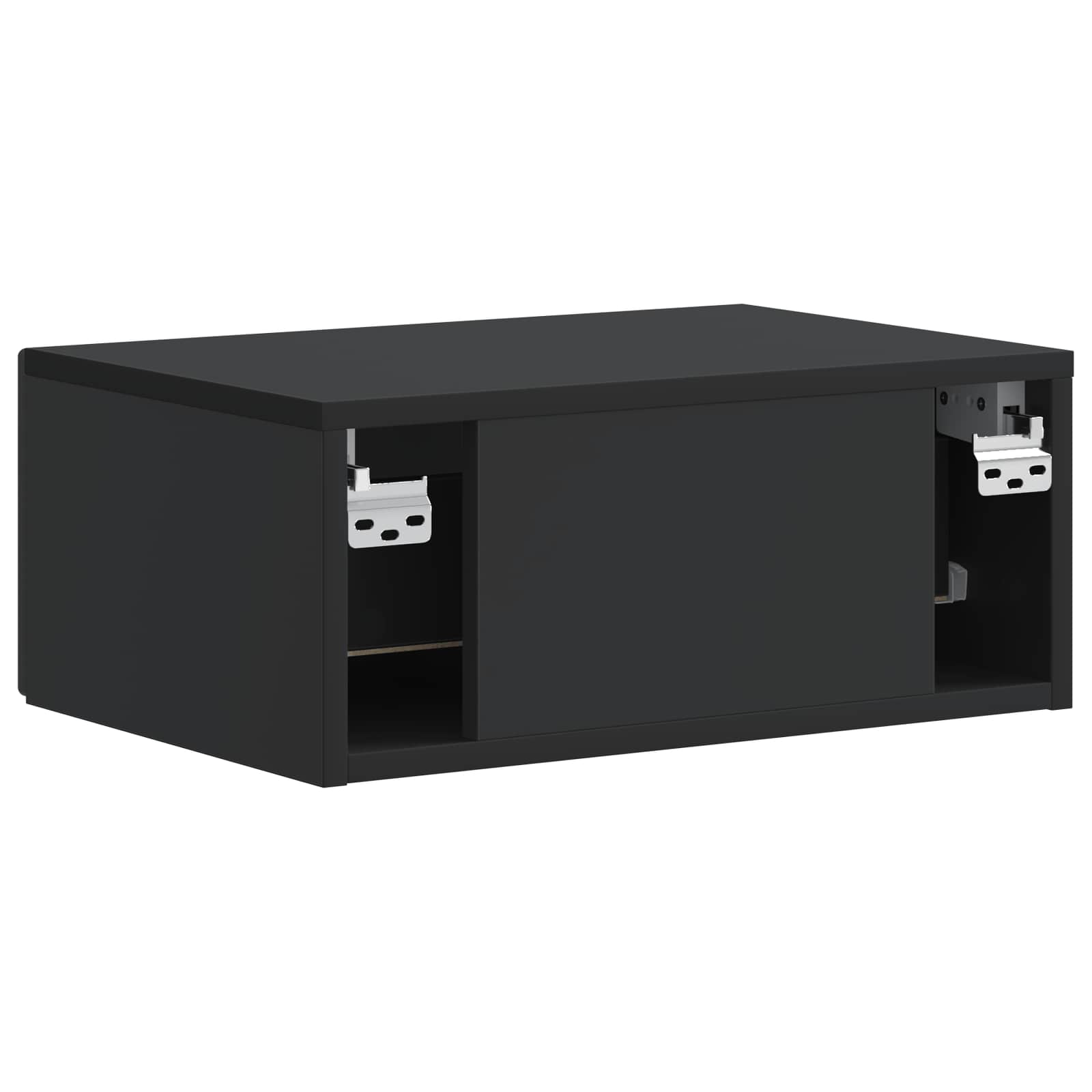 Wandmontierter Nachttisch 2 pcs Schwarz 49 x 34,5 x 20 cm