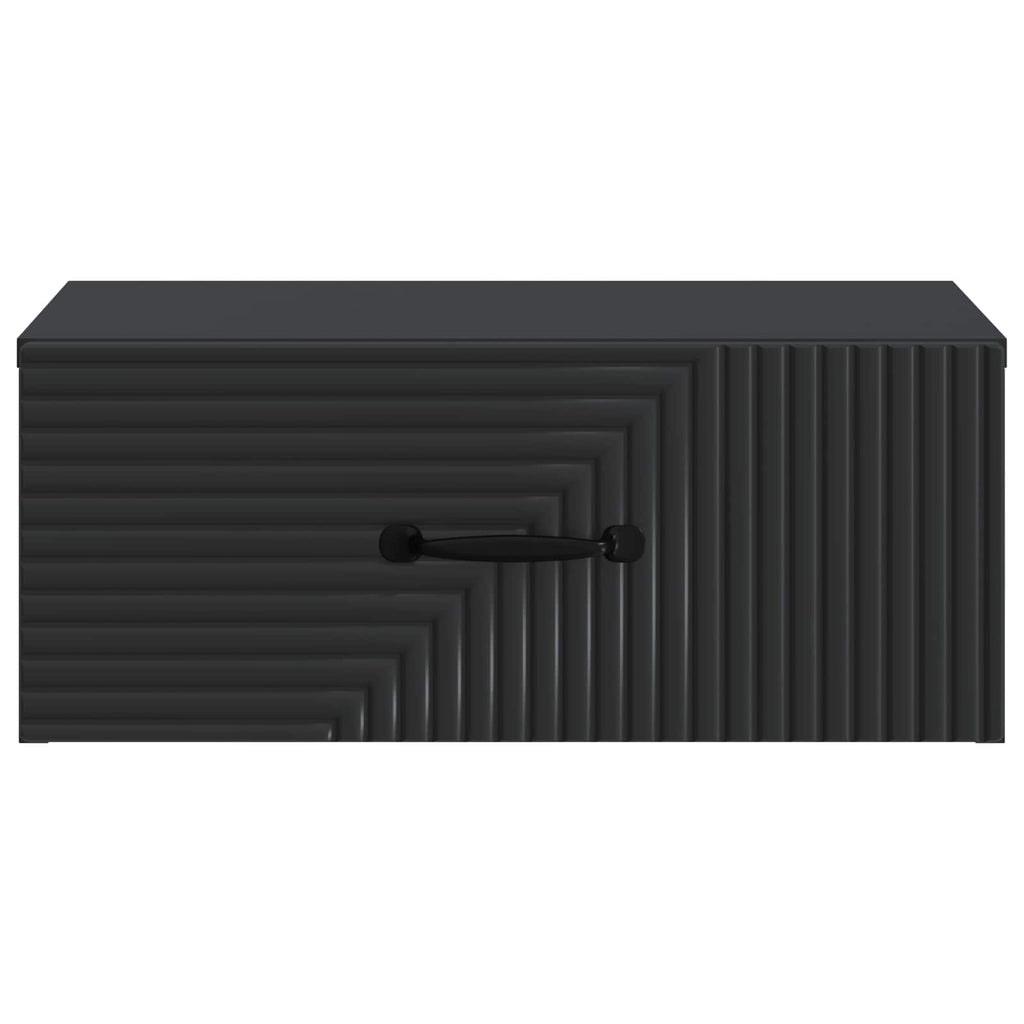 Wandmontierter Nachttisch 2 pcs Schwarz 49 x 34,5 x 20 cm