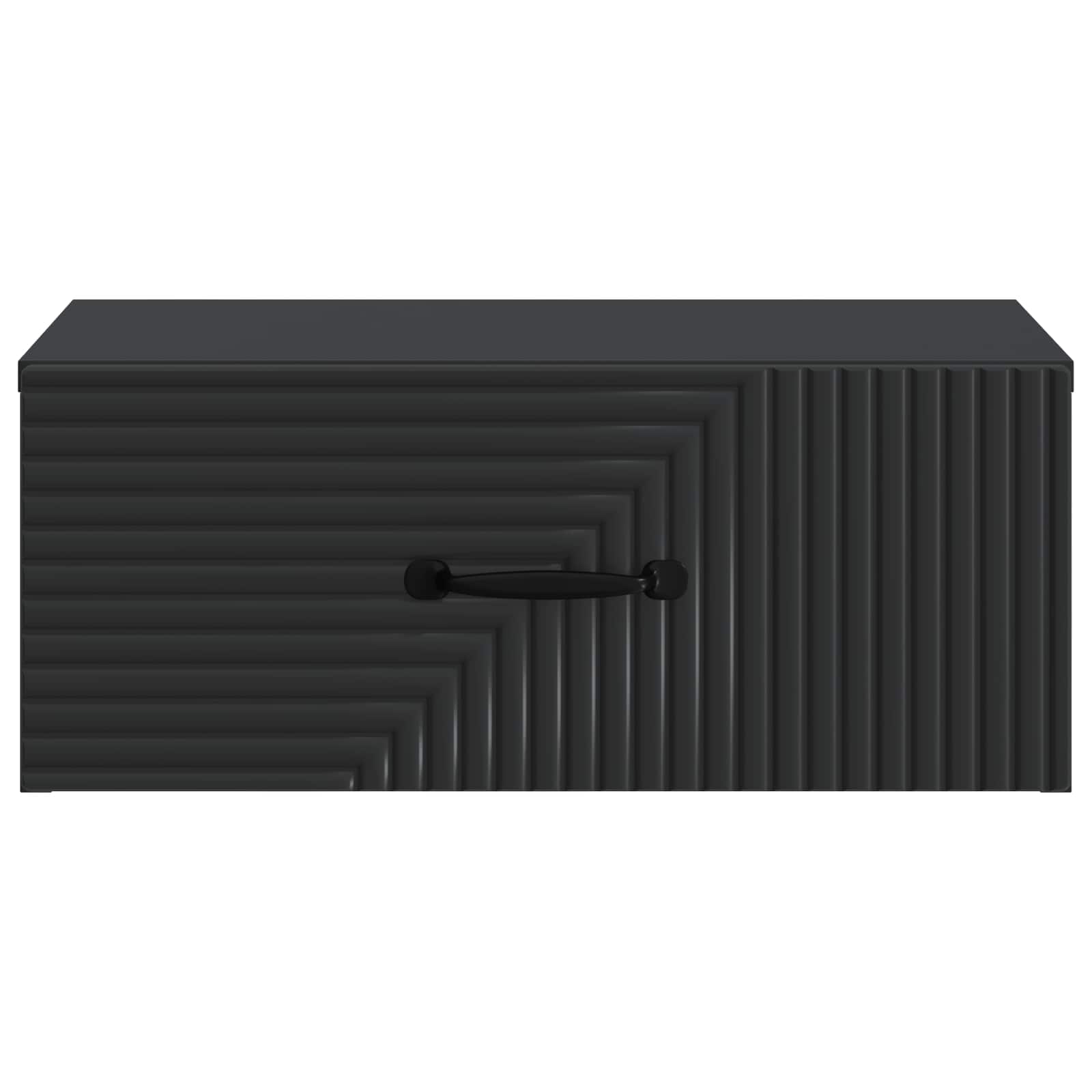 Wandmontierter Nachttisch 2 pcs Schwarz 49 x 34,5 x 20 cm