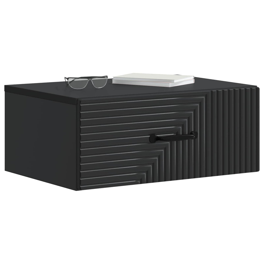 Wandmontierter Nachttisch 2 pcs Schwarz 49 x 34,5 x 20 cm