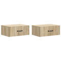 Wandmontierter Nachttisch 2 pcs Sonoma-Eiche 49 x 34,5 x 20 cm