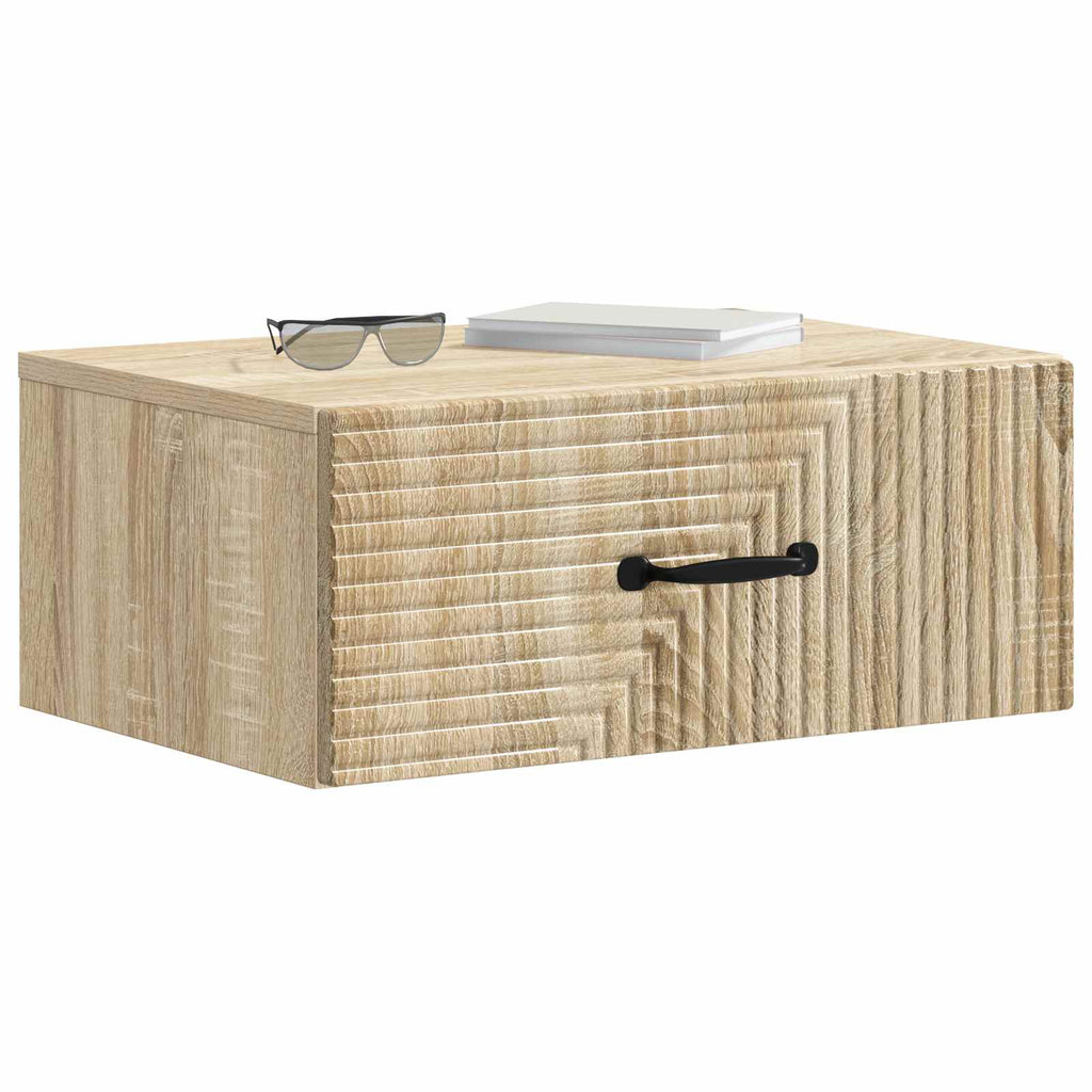 Wandmontierter Nachttisch 2 pcs Sonoma-Eiche 49 x 34,5 x 20 cm