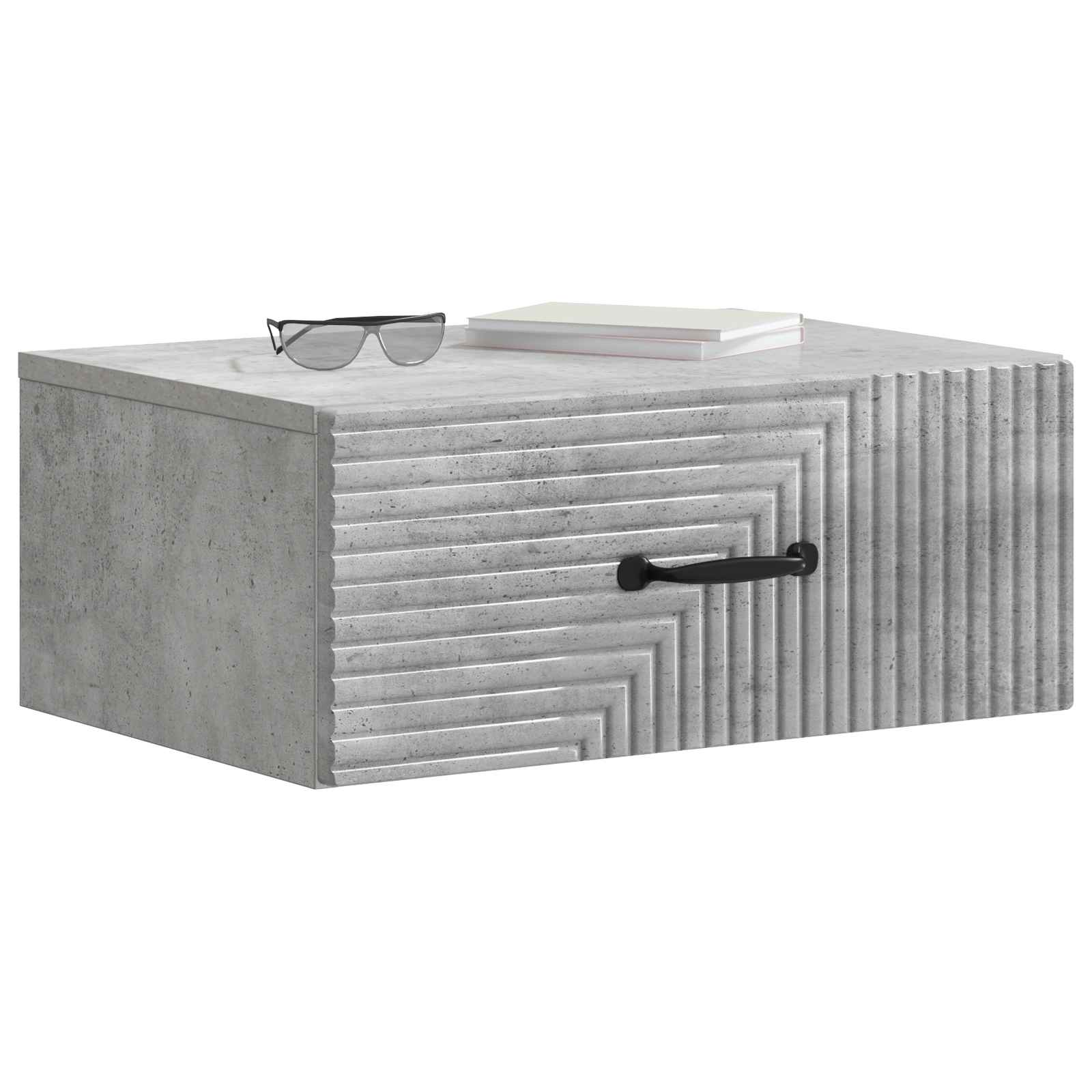 Wandmontierter Nachttisch Betongrau 49 x 34,5 x 20 cm