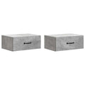 Wandmontierter Nachttisch 2 pcs Betongrau 49 x 34,5 x 20 cm