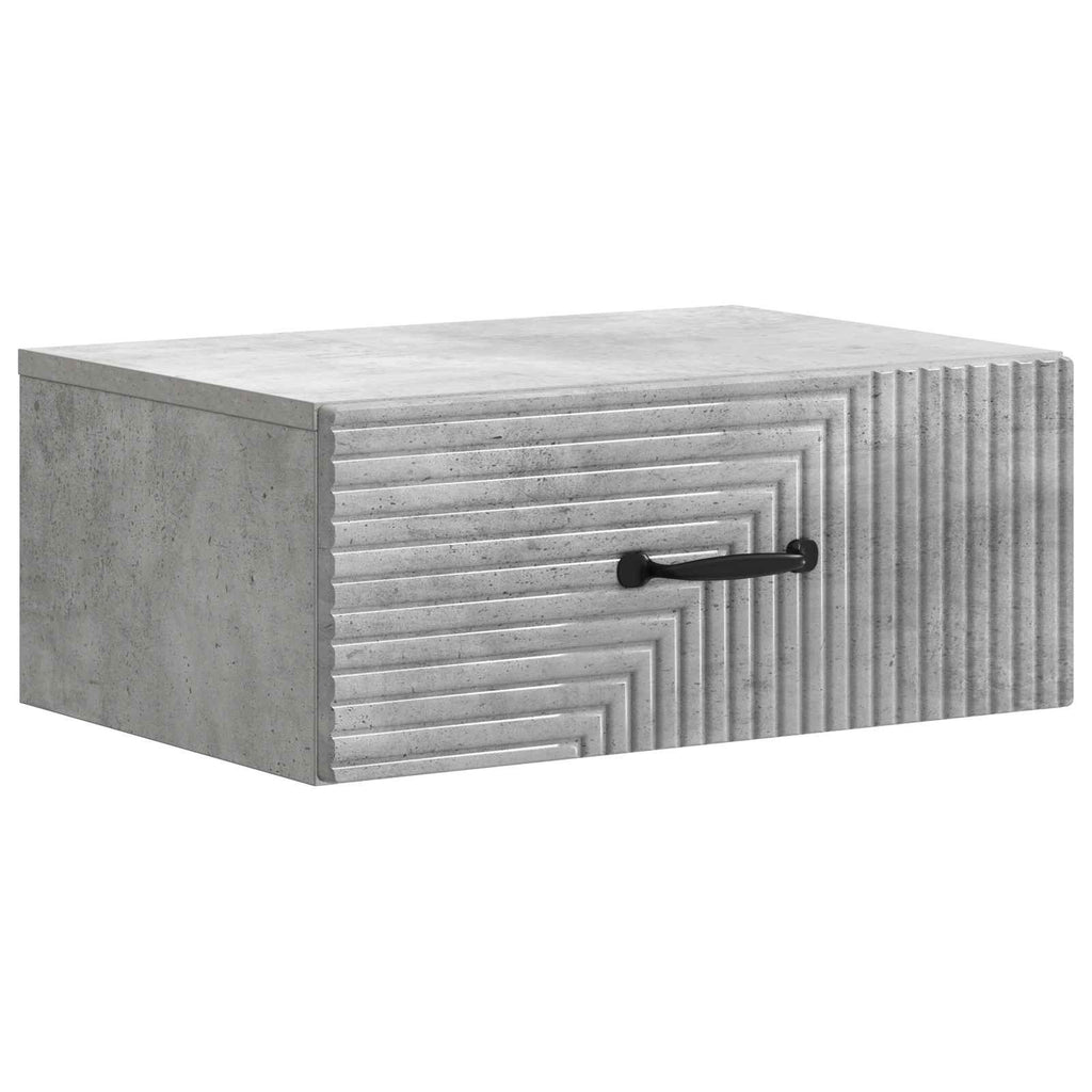 Wandmontierter Nachttisch 2 pcs Betongrau 49 x 34,5 x 20 cm