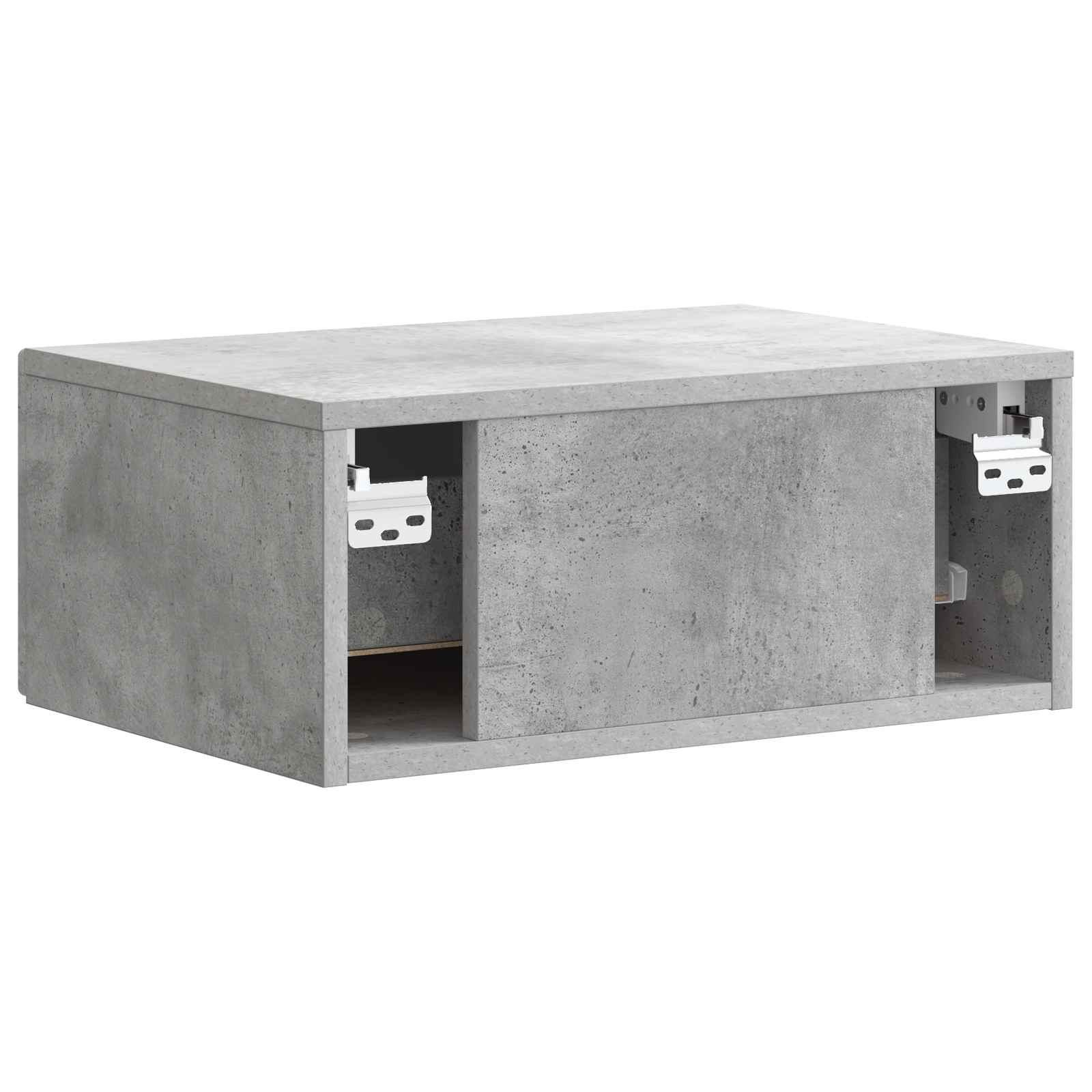 Wandmontierter Nachttisch 2 pcs Betongrau 49 x 34,5 x 20 cm