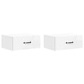 Wandmontierter Nachttisch 2 pcs Hochglanz Weiß Holzwerkstoff