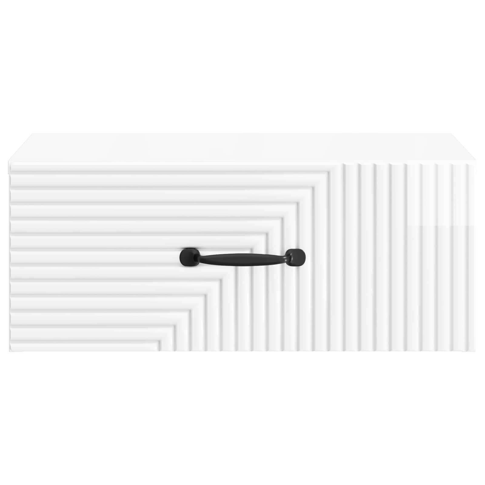 Wandmontierter Nachttisch 2 pcs Hochglanz Weiß Holzwerkstoff