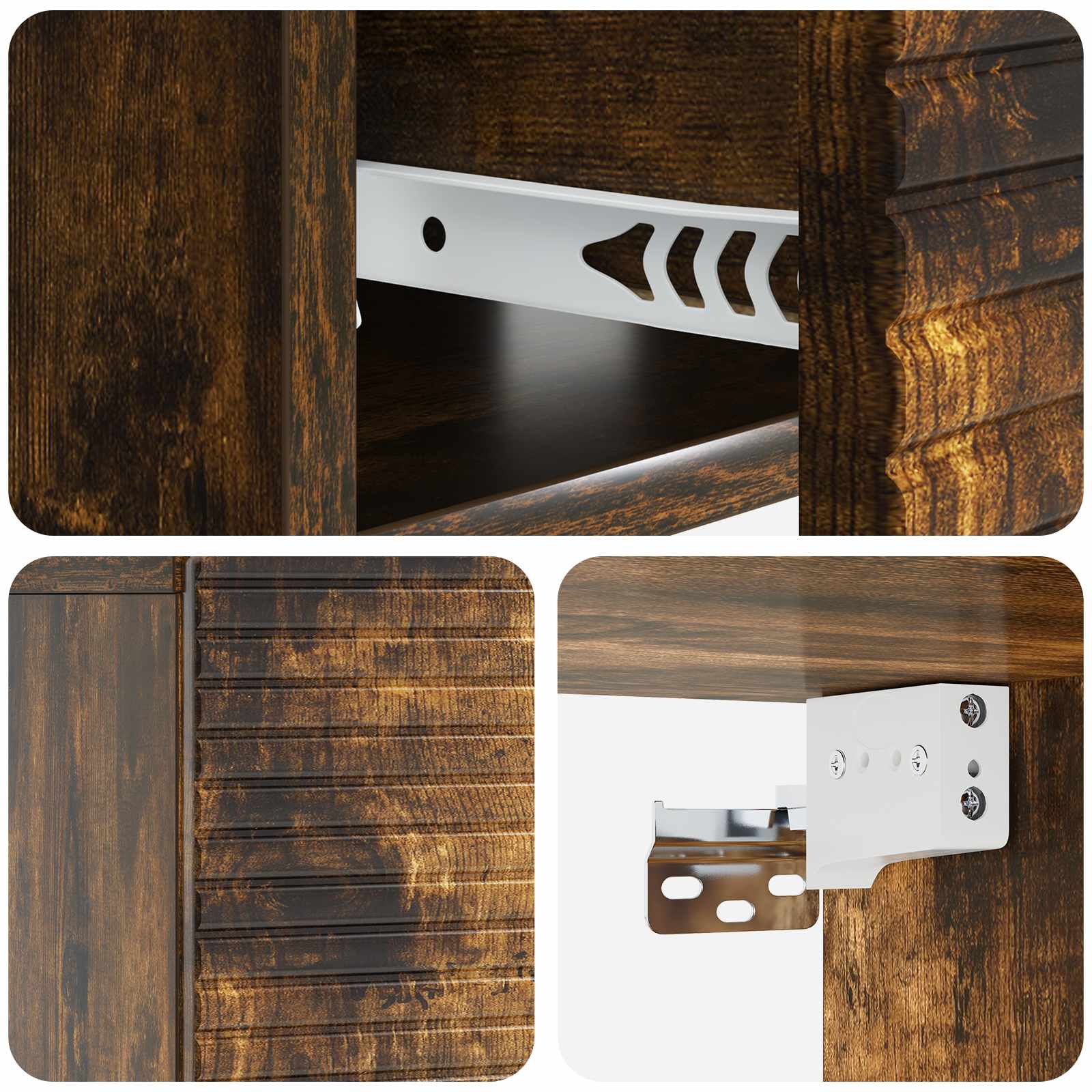 Wandmontierter Nachttisch 2 pcs Geräucherte Eiche Holzwerkstoff