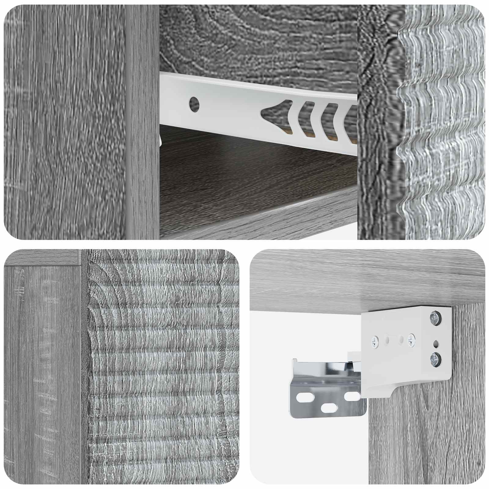 Wandmontierter Nachttisch Graues Sonoma 49 x 34,5 x 20 cm