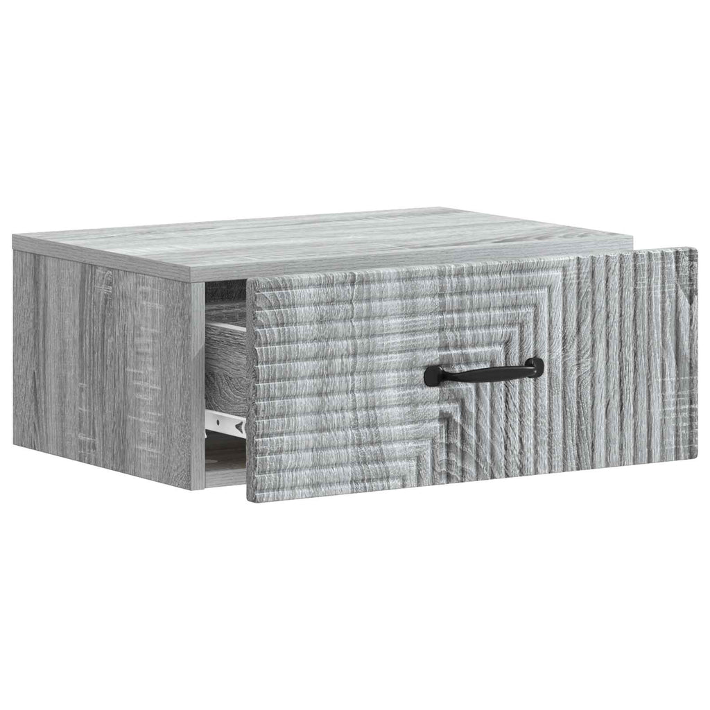 Wandmontierter Nachttisch Graues Sonoma 49 x 34,5 x 20 cm