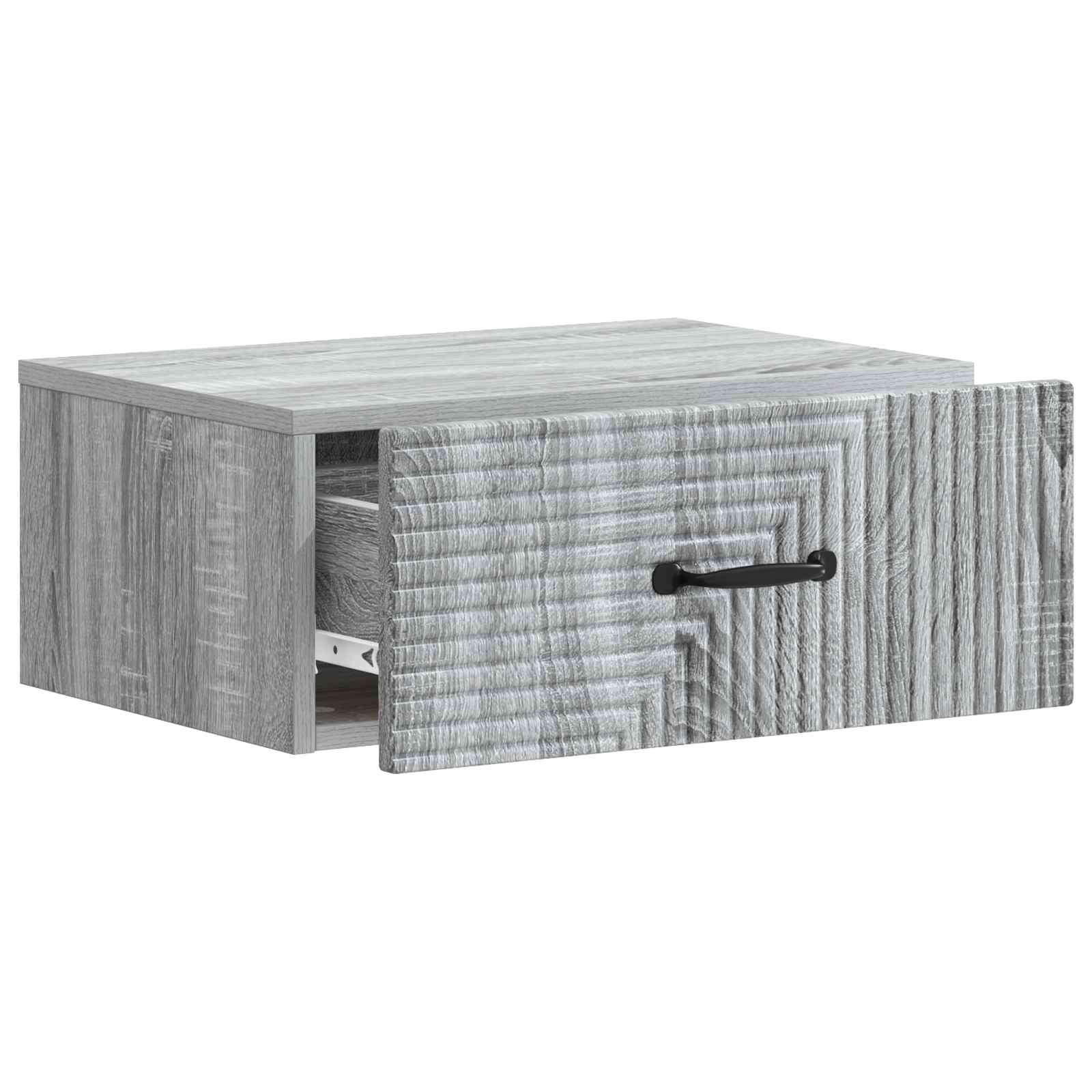 Wandmontierter Nachttisch Graues Sonoma 49 x 34,5 x 20 cm