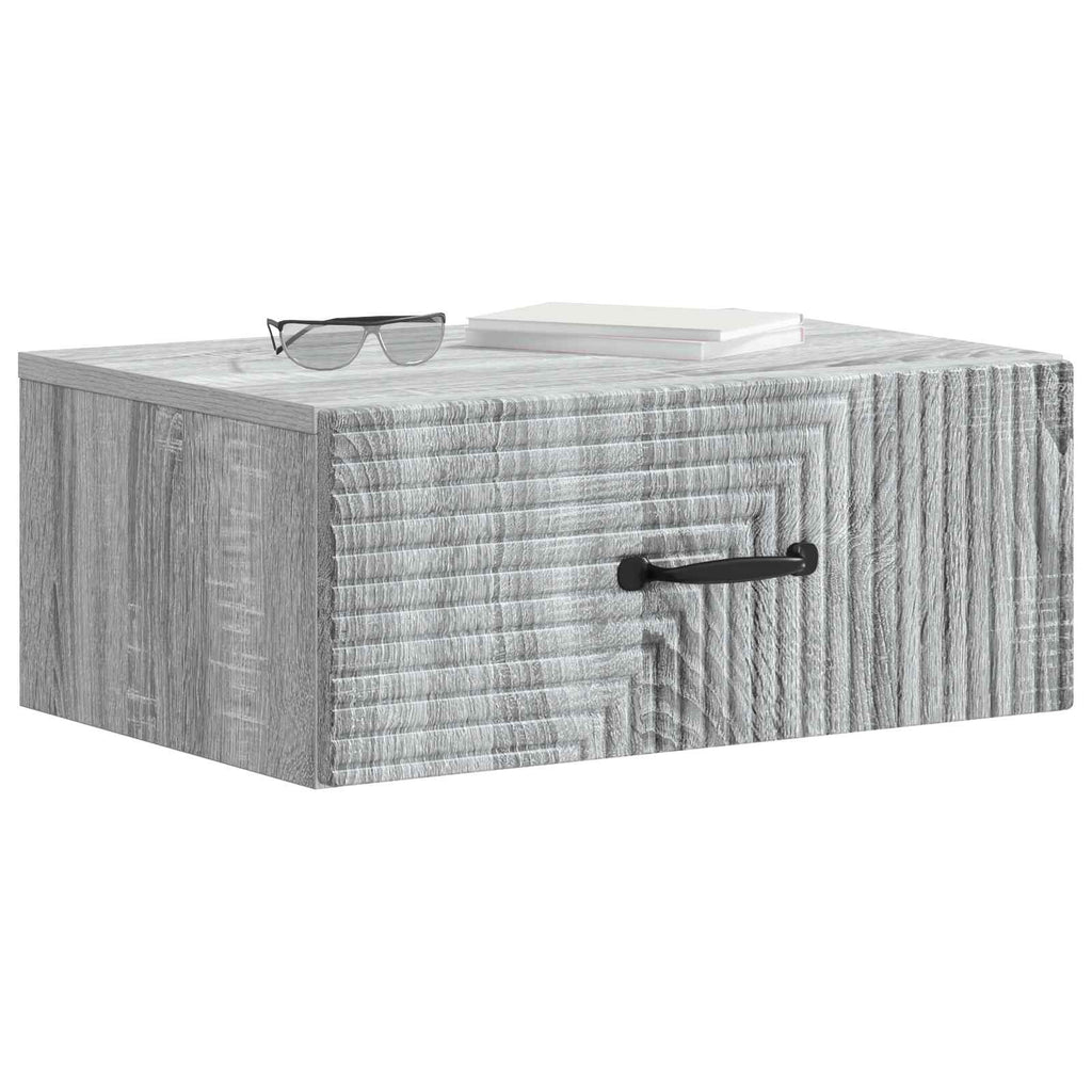 Wandmontierter Nachttisch Graues Sonoma 49 x 34,5 x 20 cm