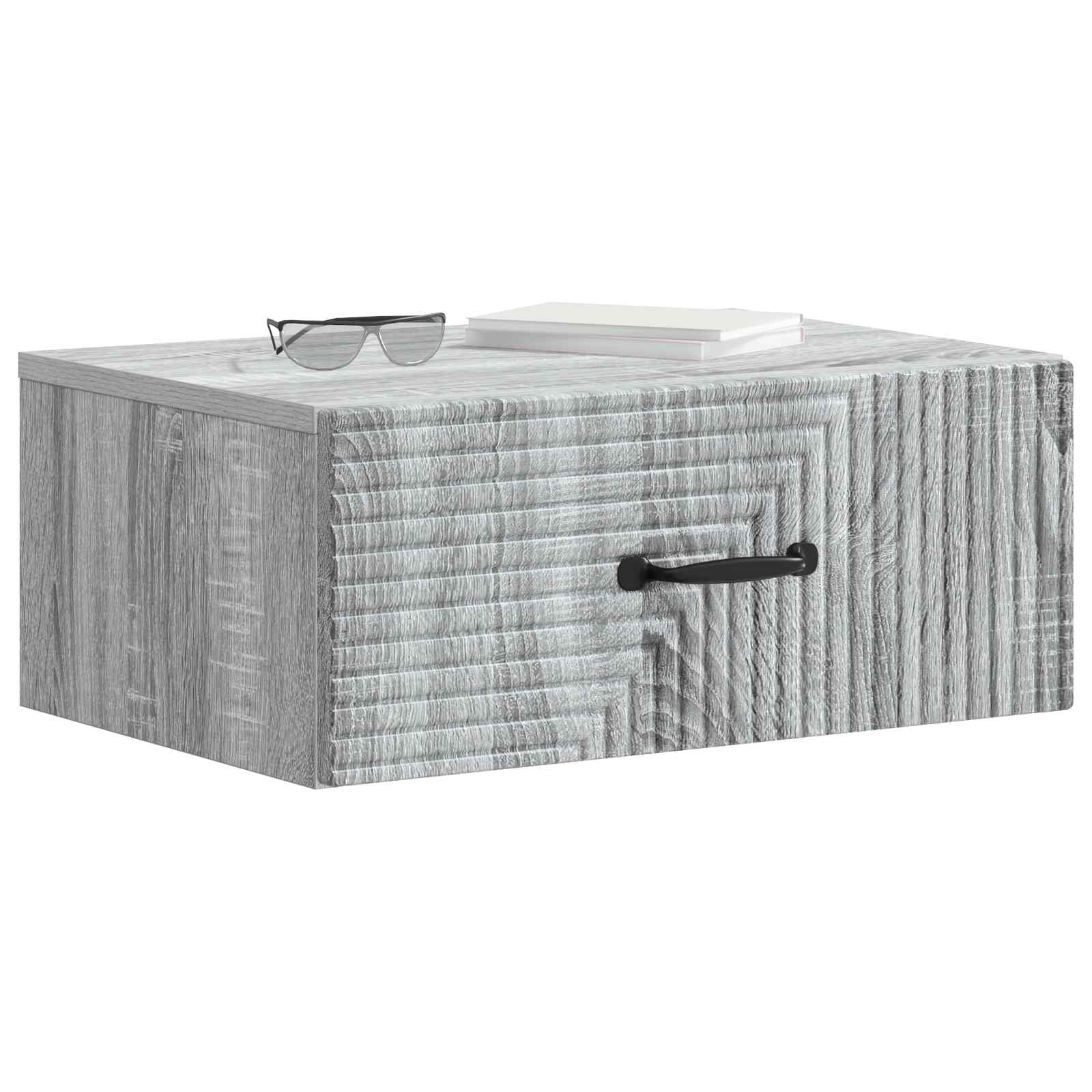 Wandmontierter Nachttisch Graues Sonoma 49 x 34,5 x 20 cm