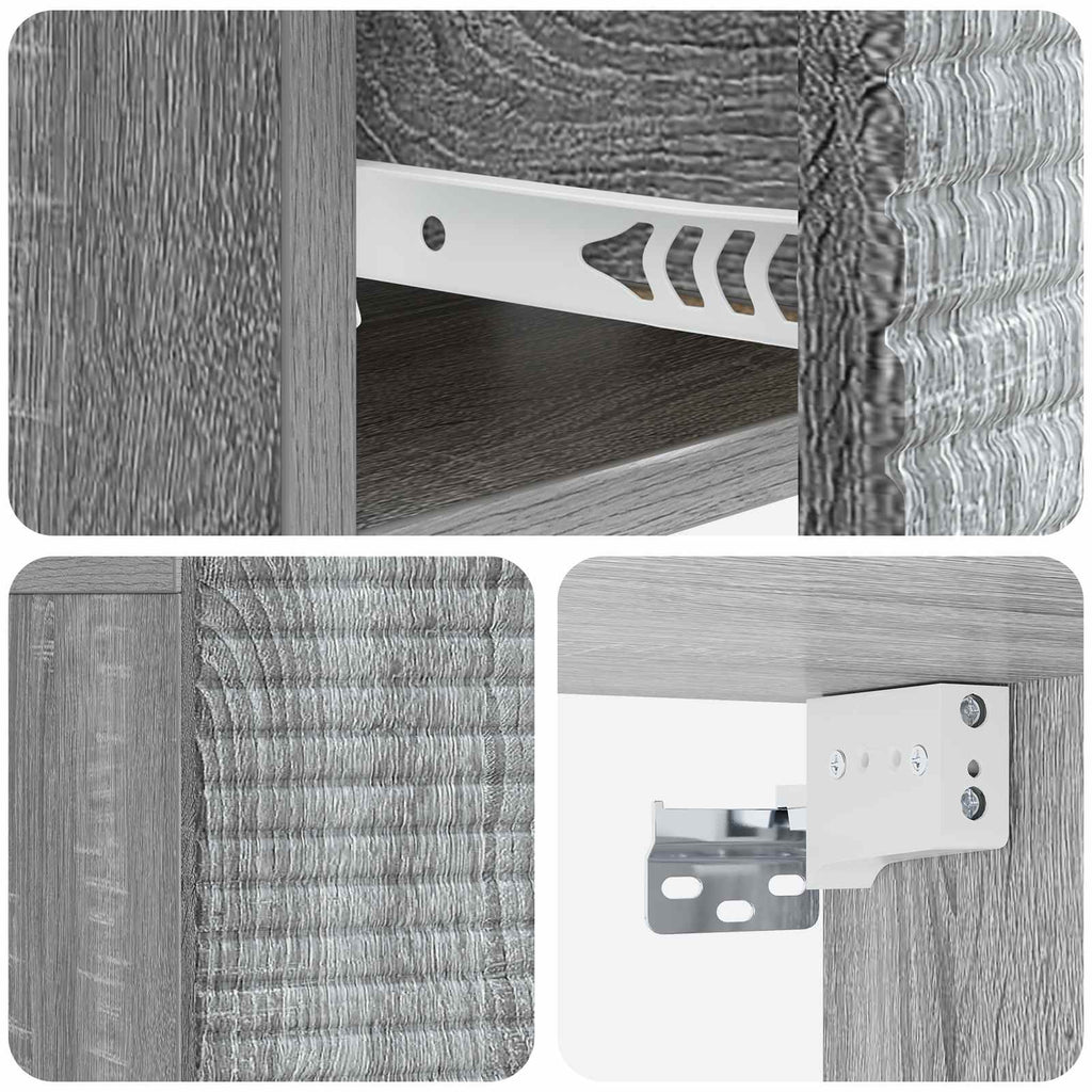 Wandmontierter Nachttisch 2 pcs Graues Sonoma 49 x 34,5 x 20 cm