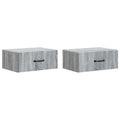 Wandmontierter Nachttisch 2 pcs Graues Sonoma 49 x 34,5 x 20 cm