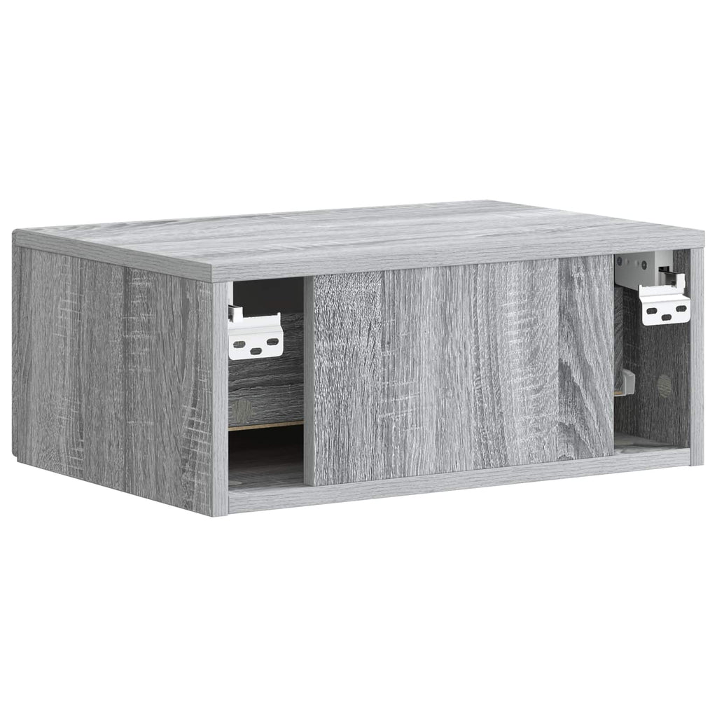 Wandmontierter Nachttisch 2 pcs Graues Sonoma 49 x 34,5 x 20 cm