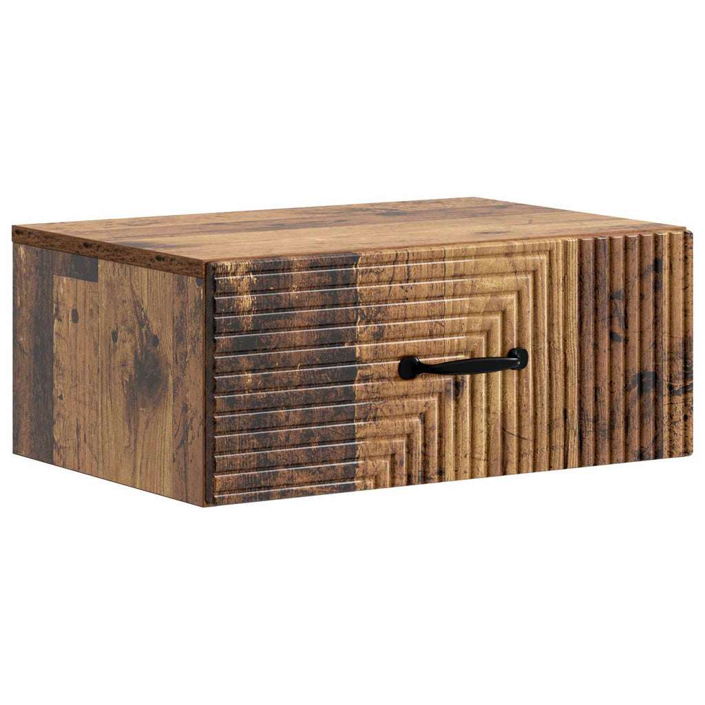Wandmontierter Nachttisch 2 pcs Altholz 49 x 34,5 x 20 cm