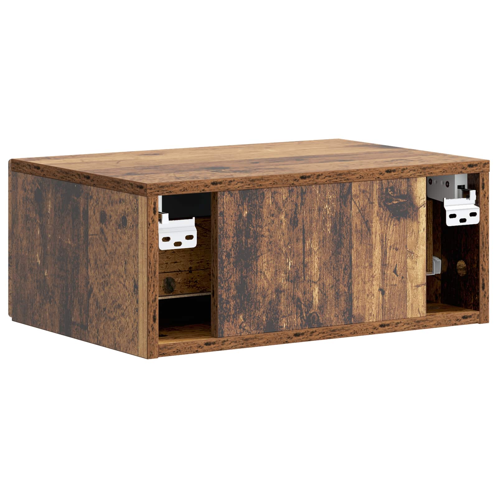 Wandmontierter Nachttisch 2 pcs Altholz 49 x 34,5 x 20 cm