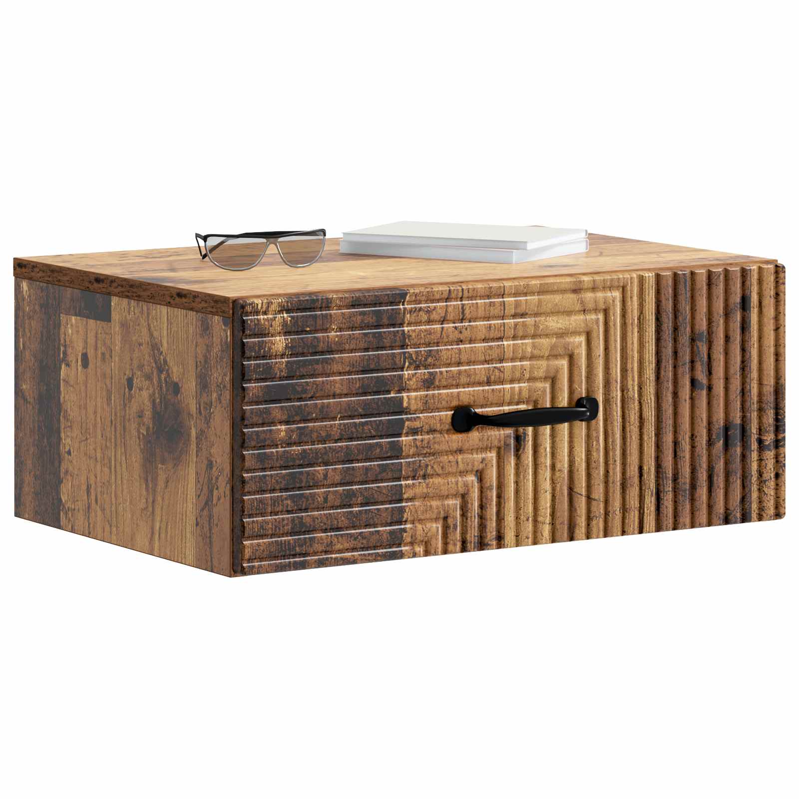 Wandmontierter Nachttisch 2 pcs Altholz 49 x 34,5 x 20 cm