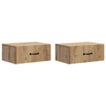 Wandmontierter Nachttisch 2 pcs Artisan-Eiche 49 x 34,5 x 20 cm