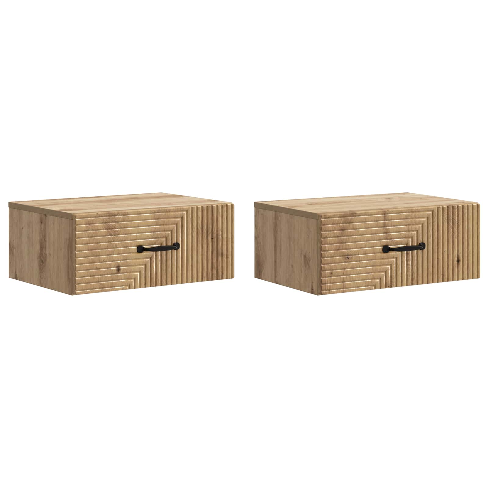 Wandmontierter Nachttisch 2 pcs Artisan-Eiche 49 x 34,5 x 20 cm