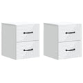 Wandmontierter Nachttisch 2 pcs Weiß 34,5 x 33 x 40 cm