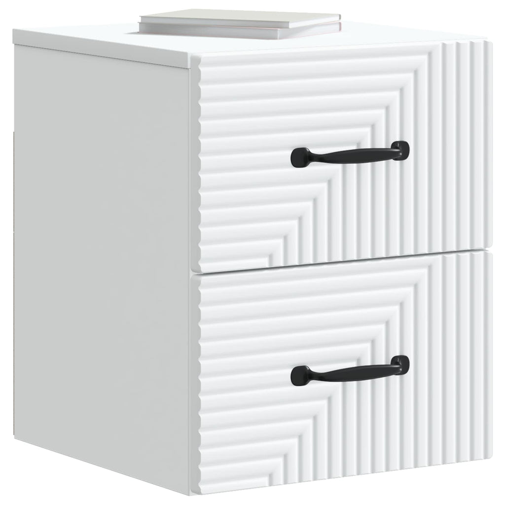 Wandmontierter Nachttisch 2 pcs Weiß 34,5 x 33 x 40 cm