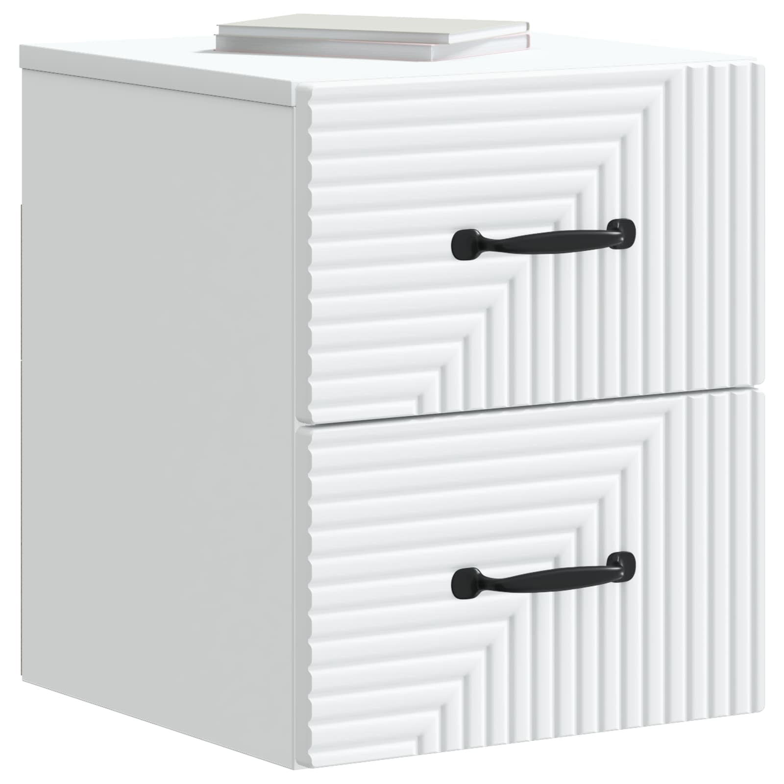 Wandmontierter Nachttisch 2 pcs Weiß 34,5 x 33 x 40 cm
