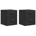 Wandmontierter Nachttisch 2 pcs Schwarz 34,5 x 33 x 40 cm