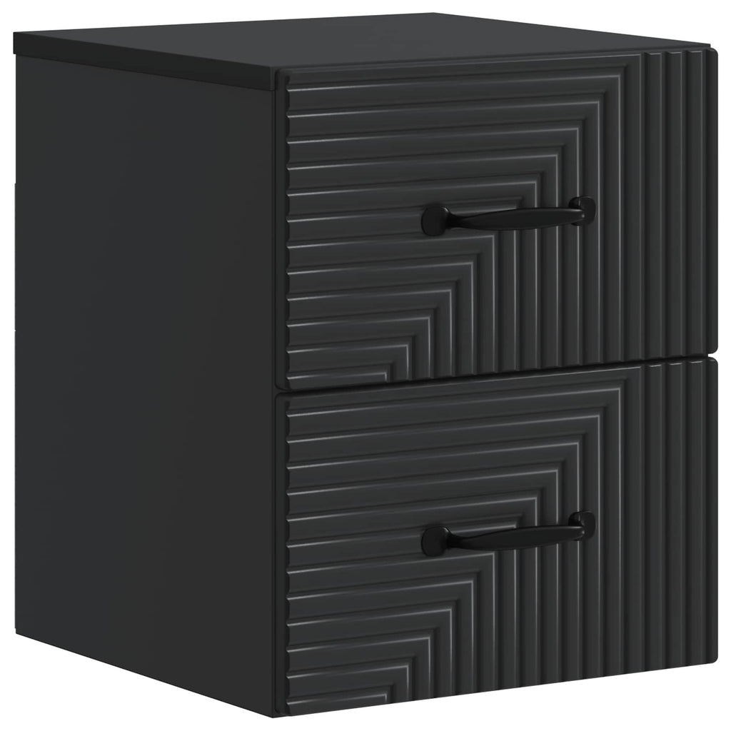 Wandmontierter Nachttisch 2 pcs Schwarz 34,5 x 33 x 40 cm