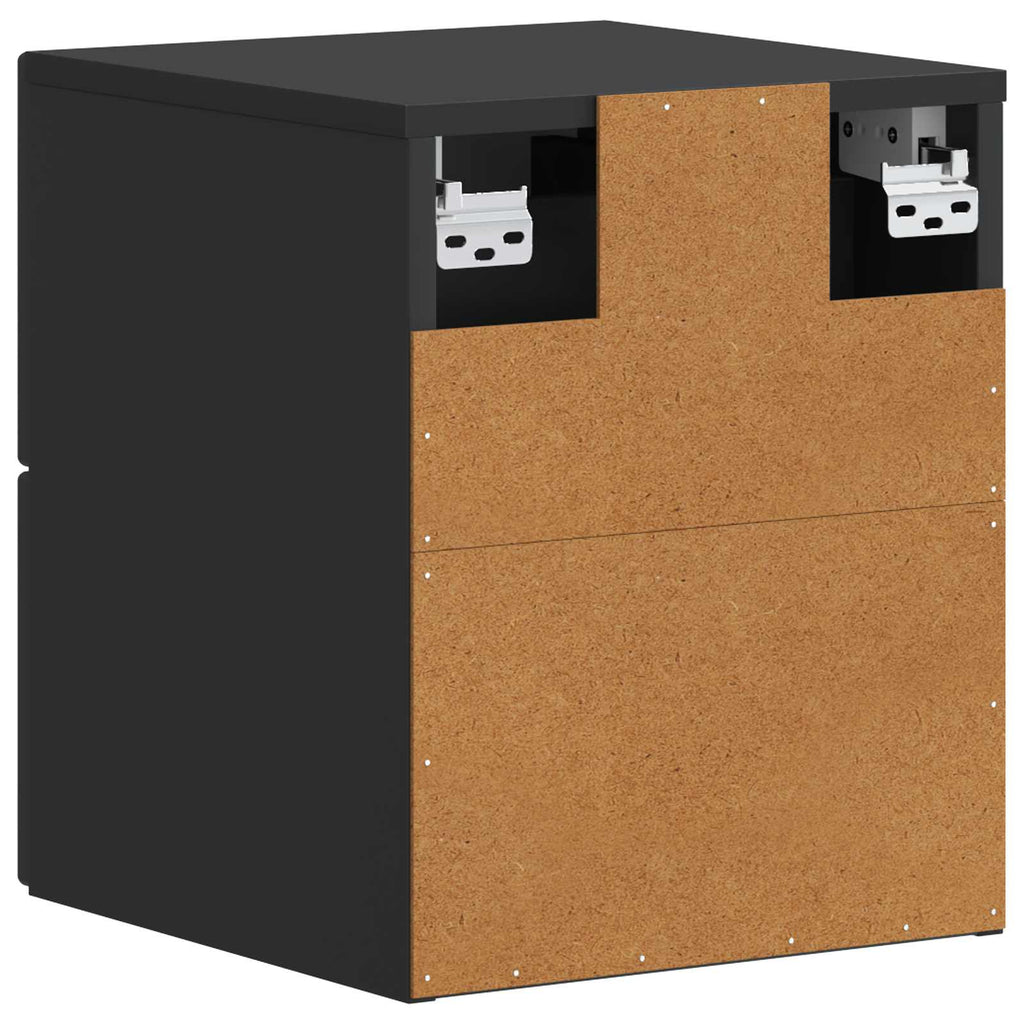 Wandmontierter Nachttisch 2 pcs Schwarz 34,5 x 33 x 40 cm